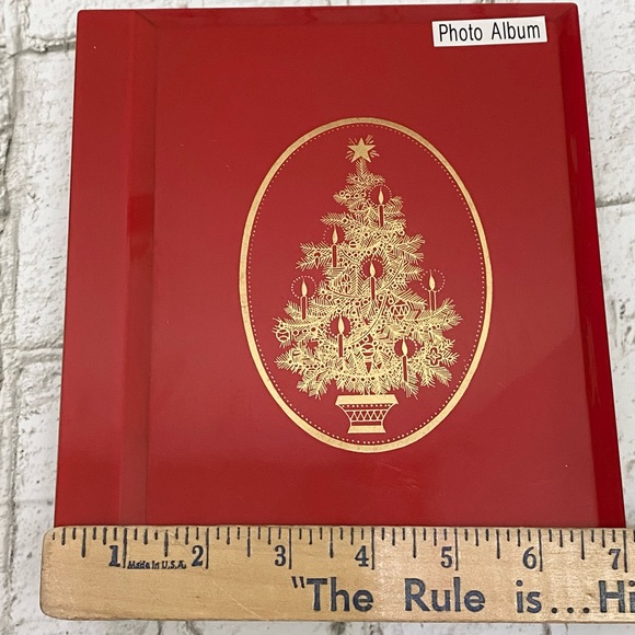 Lot of 3 Vintage OTAGIRI Japan Lacquerware Red Christmas Tree Photo Album - Picture 13 of 16